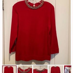 Ann Taylor  sweaters/ Ted top sweater size M , Jewels Necklines